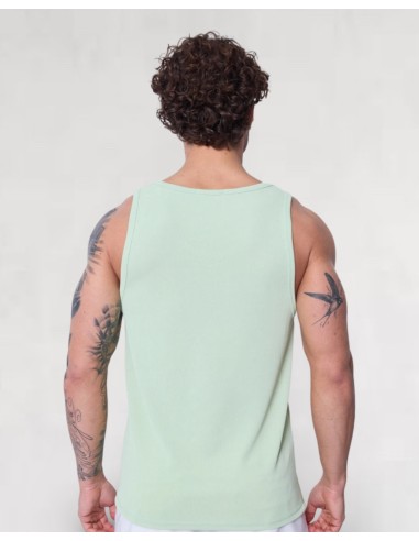 débardeur cotelé coupe droite vert d'eau