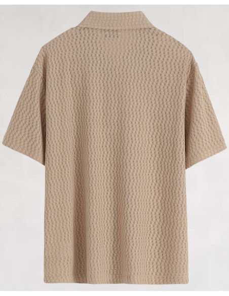 chemise à manches courtes en maille et poche à motifs khaki