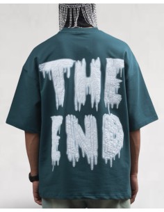 T-shirt loose vert "THE END"