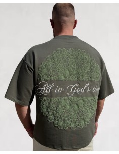 T-shirt loose khaki "All in...