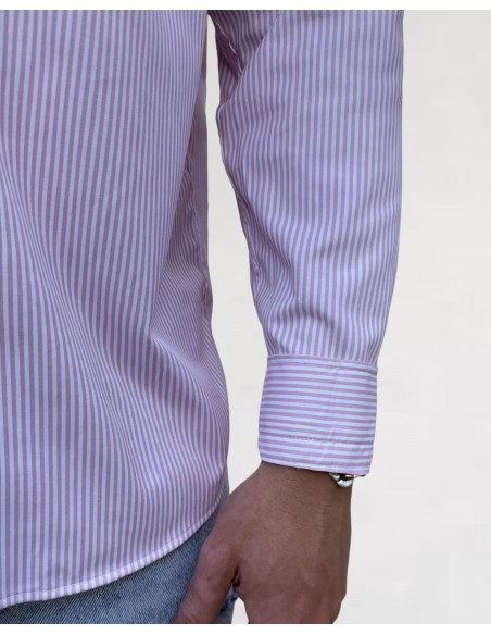 Chemise loose à rayure rose