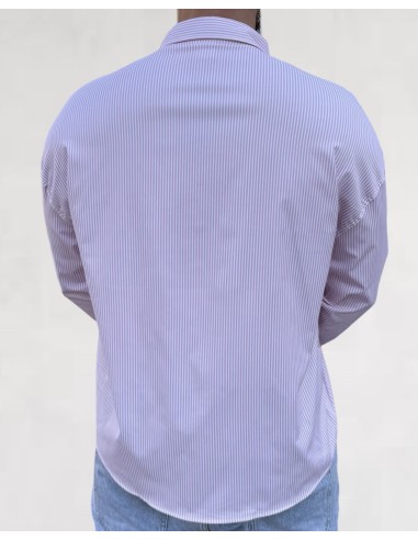 Chemise loose à rayure rose
