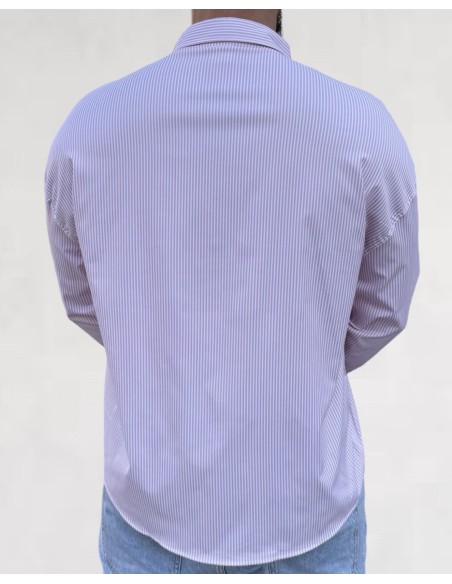 Chemise loose à rayure rose