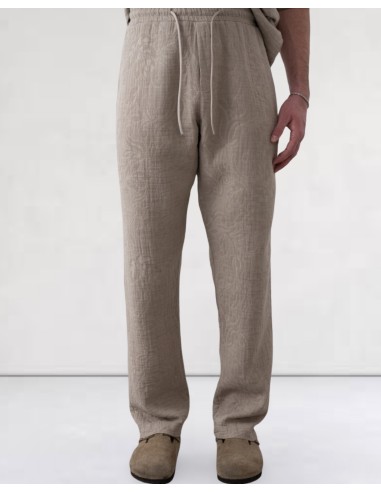 Pantalon effet gaz de coton fleurie marron