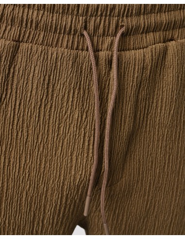 Short effet crêpe marron