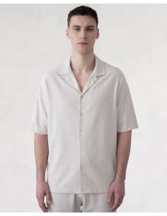 Chemisette unie en toile fine beige