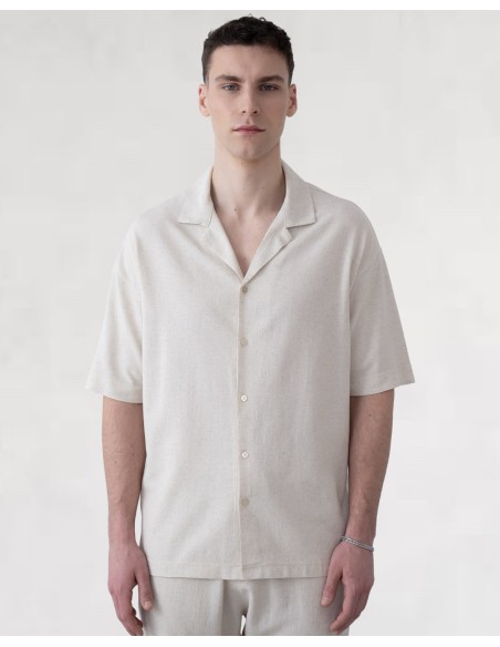 Chemisette unie en toile fine beige