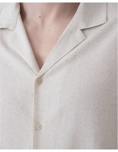 Chemisette unie en toile fine beige 2