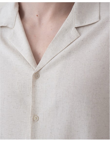Chemisette unie en toile fine beige