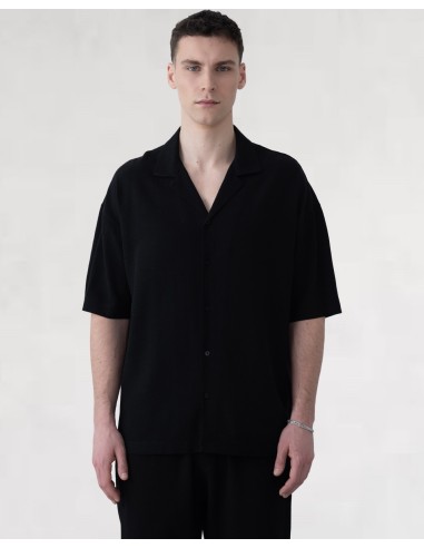 Chemisette unie en toile fine noir