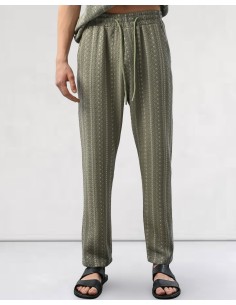 Pantalon fluide tissée vert