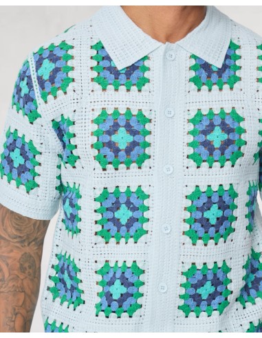 Chemisette en crochet bleu Chemisette en crochet bleu