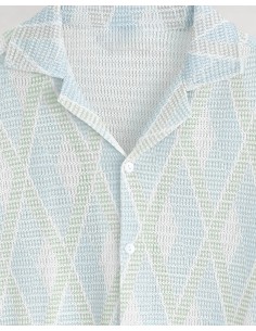 Chemisette en maille "losange" bicolore 2