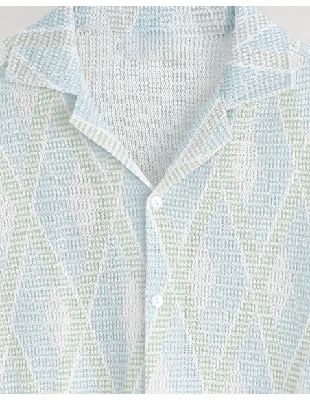 Chemisette en maille "losange" bicolore