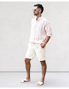 short en jean blanc coupe droite 2