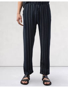 Pantalon fluide tissée bleu