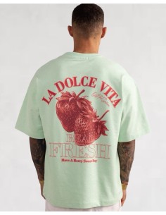 T-shirt STRAWBERRY vert d'eau