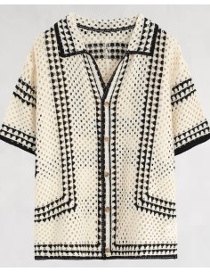 Chemisette grosse maille "oreo"