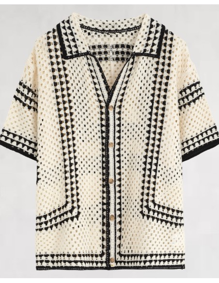 Chemisette grosse maille "oreo"