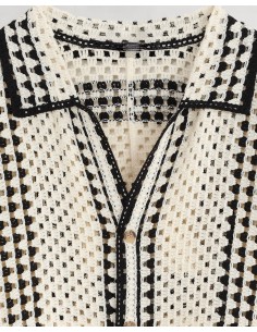 Chemisette grosse maille "oreo" 2