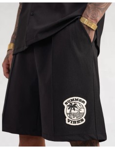 Ensemble short chemise SUMMER VIBES noir 2