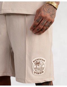 Ensemble short chemise SUMMER VIBES beige 2