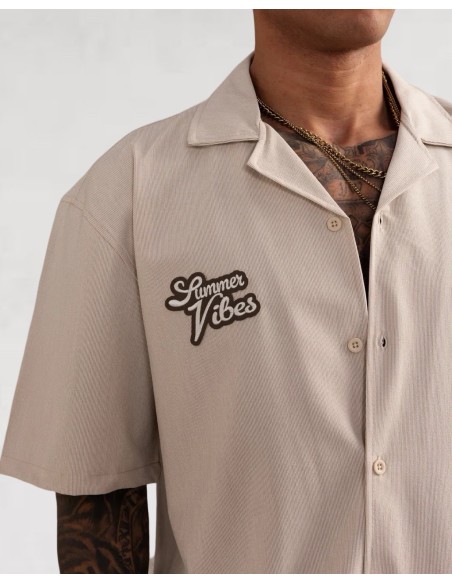 Ensemble short chemise SUMMER VIBES beige
