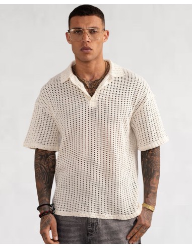 Polo crochet blanc