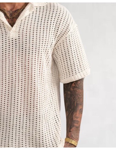 Polo crochet blanc