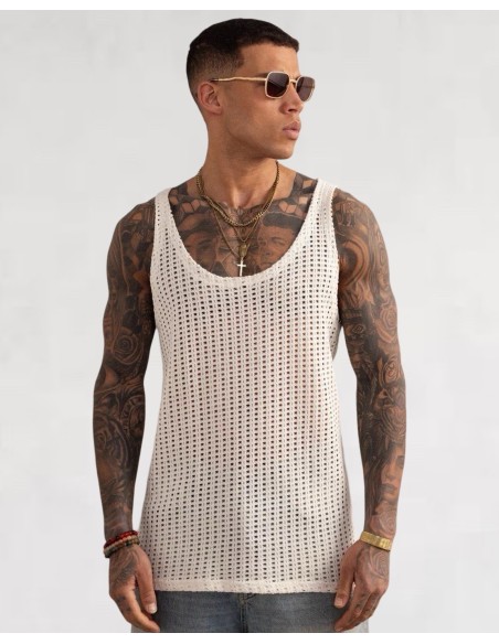 Débardeur crochet écru