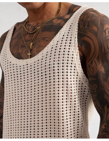 Débardeur crochet écru