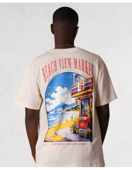 T-shirt "beach grocery" beige