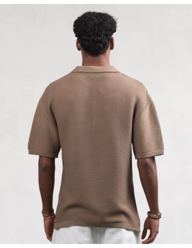 Polo en maille marron