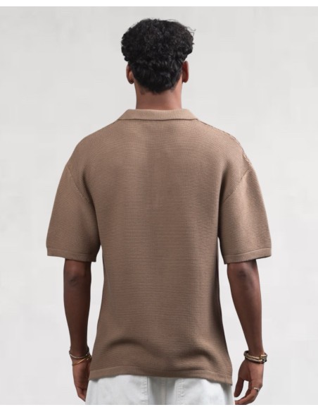 Polo en maille marron