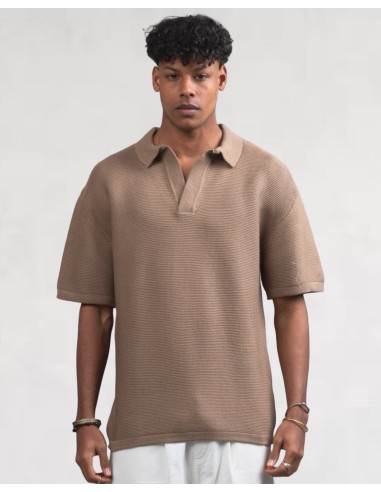 Polo en maille marron