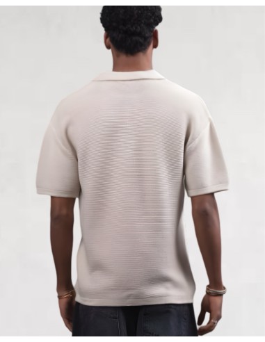 Polo en maille beige