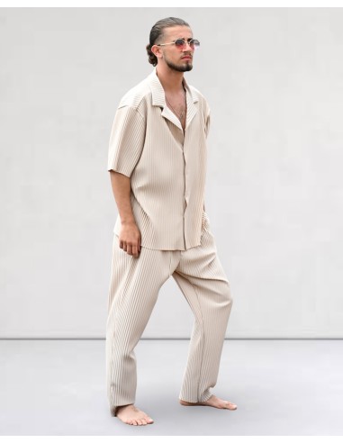Ensemble plissé ultra fluide beige