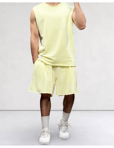 Ensemble débardeur et short à pince épais jaune