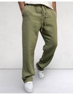 Pantalon gaz de coton coupe...