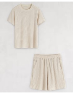Ensemble short et t-shirt fluide beige