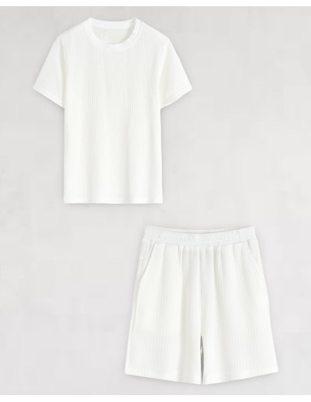 Ensemble short et t-shirt fluide blanc
