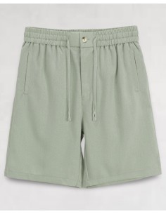 Short en lin à lacets vert