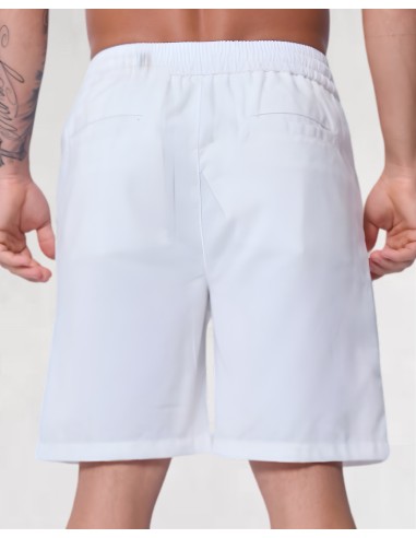 Short en lin à lacets blanc