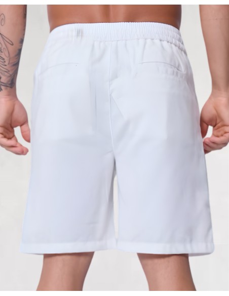 Short en lin à lacets blanc