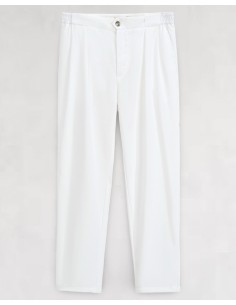 Pantalon tailleur coton lin blanc