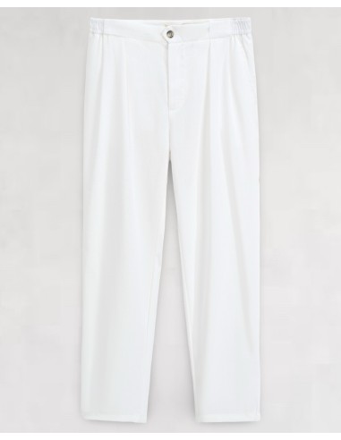 Pantalon tailleur coton lin blanc