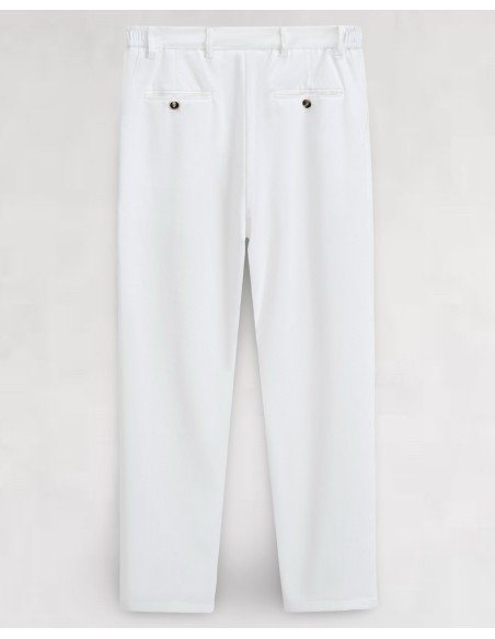 Pantalon tailleur en lin blanc