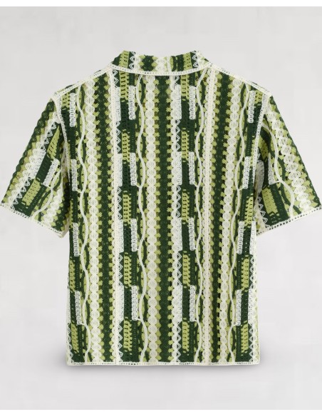 Chemisette "Garden" en crochet verte