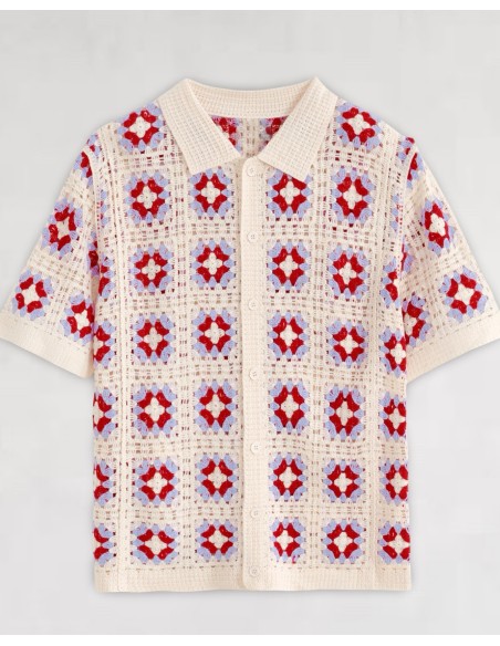 Chemisette "Lolipop" en crochet rose