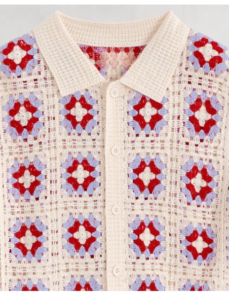 Chemisette "Lolipop" en crochet rose